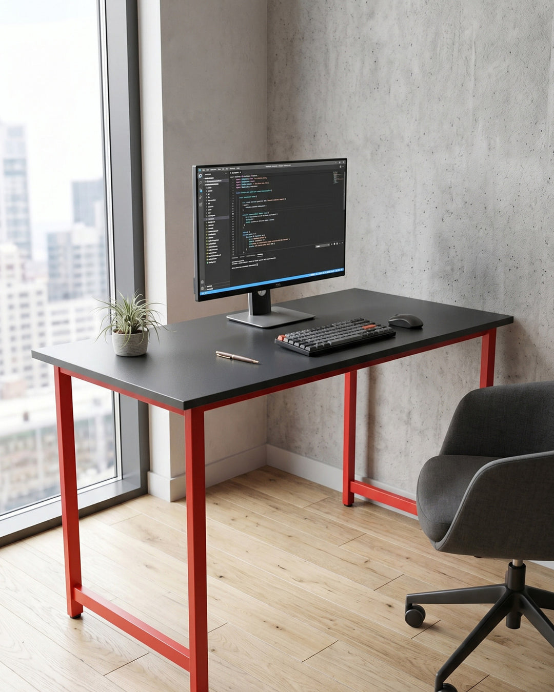 TITAN Antrasit Bilgisayar Oyuncu Masası, Metal Gaming Desk, 120 x 60