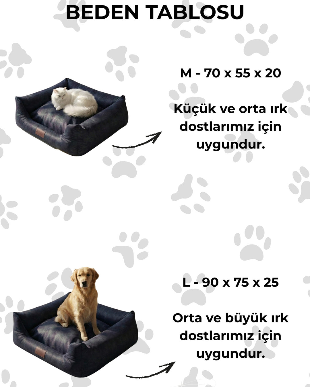 Indigo Zümrüt Rengi Kedi ve Köpek Yatağı, Kaymaz Tabanlı, Yıkanabilir Kılıf ve Minder