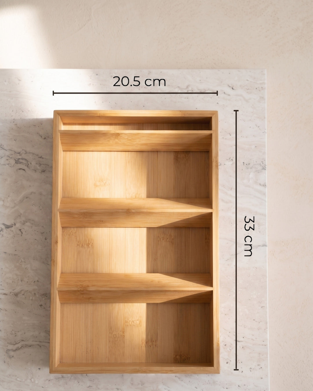 Nevra Bambu Baharatlık Seti — Çekmece İçi Stand + 12'li