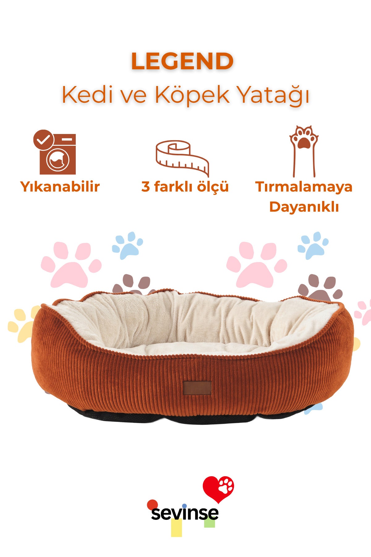 Legend Kiremit — yıkanabilir, 3 farklı ölçü, tırmalamaya dayanıklı