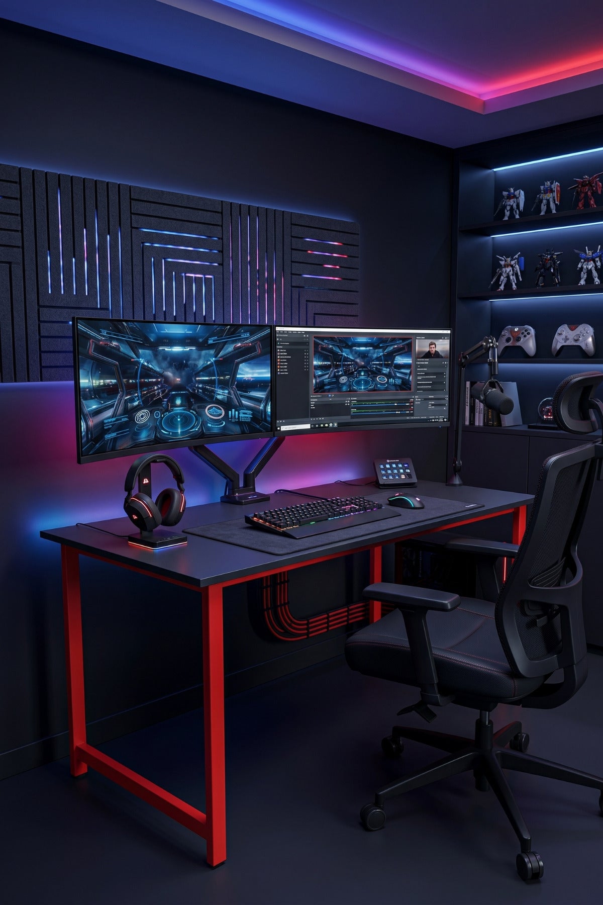 TITAN Antrasit Bilgisayar Oyuncu Masası, Metal Gaming Desk, 120 x 60