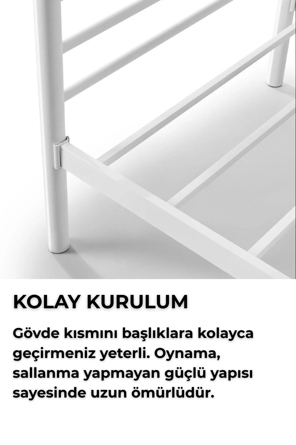 Ranza, İki Katlı Ranza, Metal Ranza, Ayrılabilir Ferforje Metal Ranza, 90x190 CM Turuncu