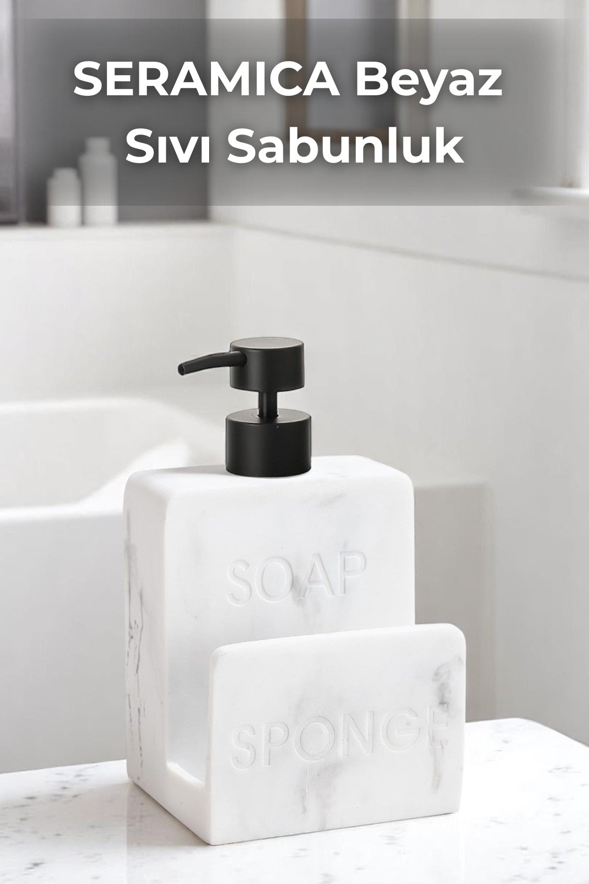 SERAMICA Beyaz Seramik Sıvı Sabunluk