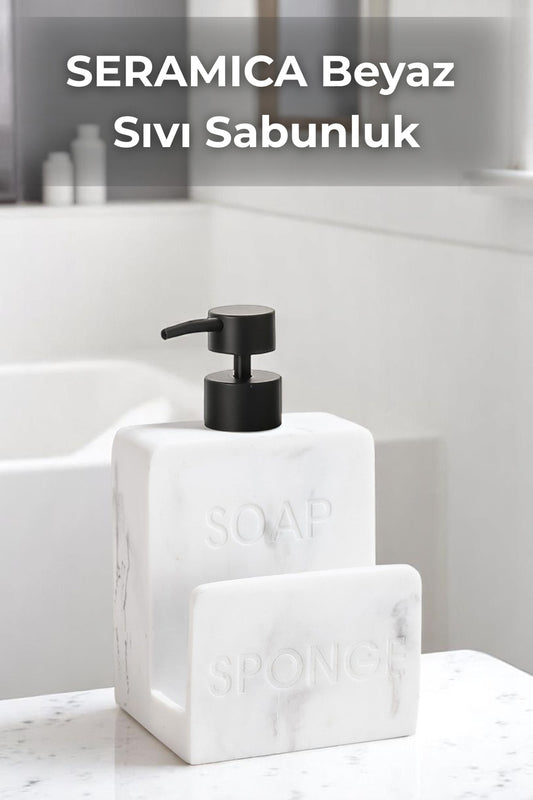 SERAMICA Beyaz Seramik Sıvı Sabunluk