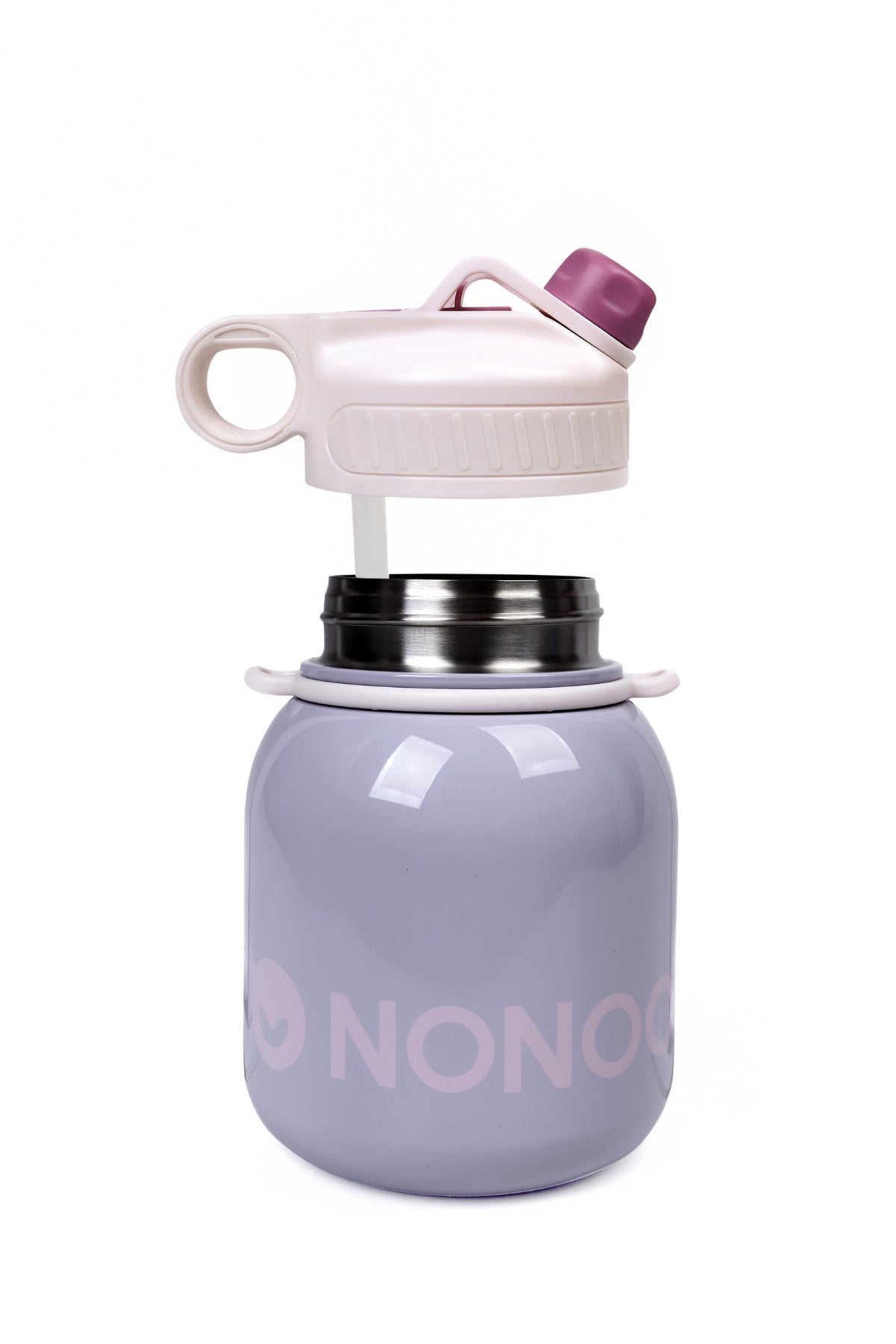 Nonoo 316 Çelik 1 Litre Mor Termos - Çift Katmanlı Yalıtım, Koku Tutmaz, Hafif ve Sağlam