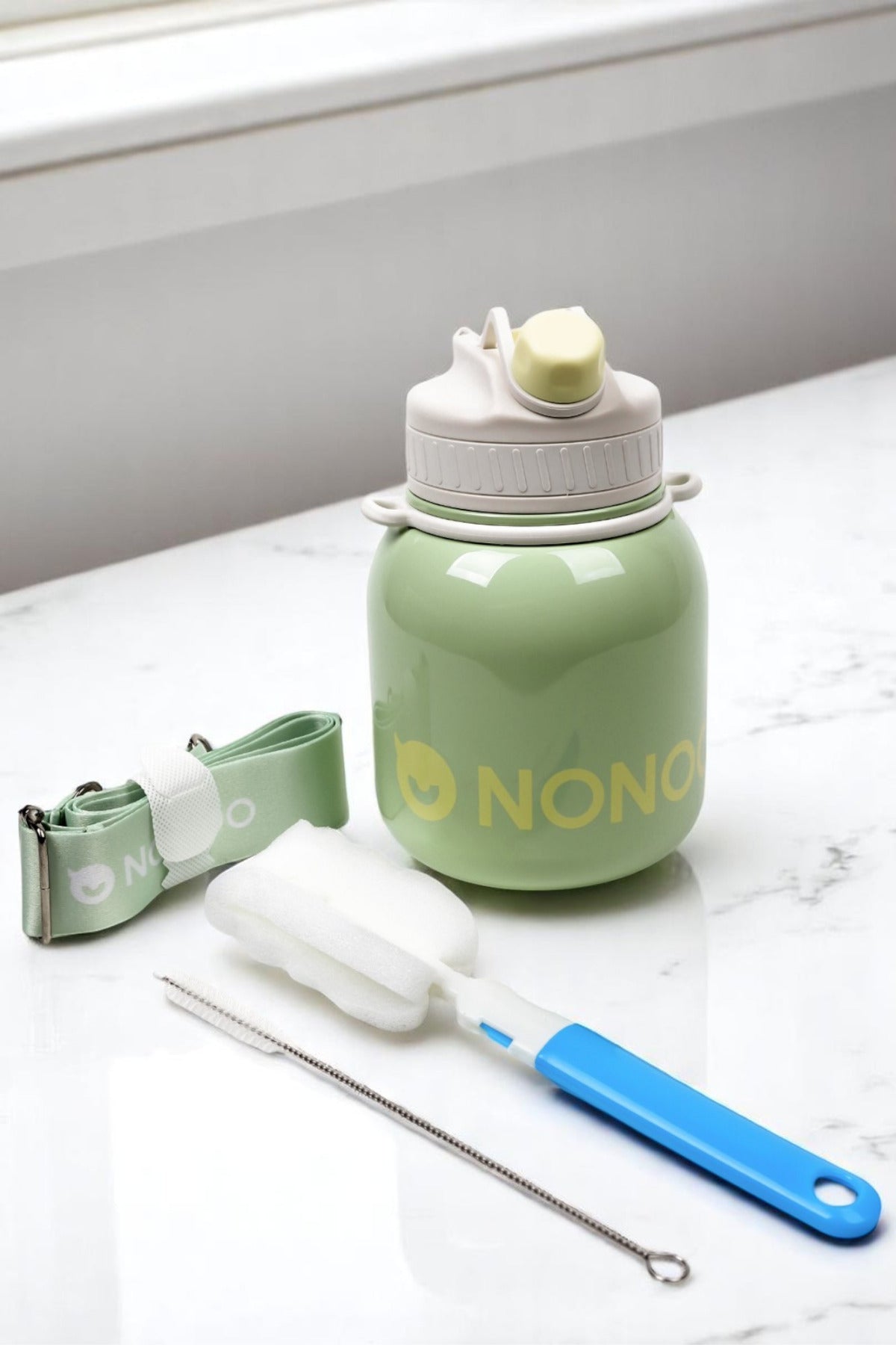 Nonoo 316 Çelik 1 Litre Mor Termos - Çift Katmanlı Yalıtım, Koku Tutmaz, Hafif ve Sağlam