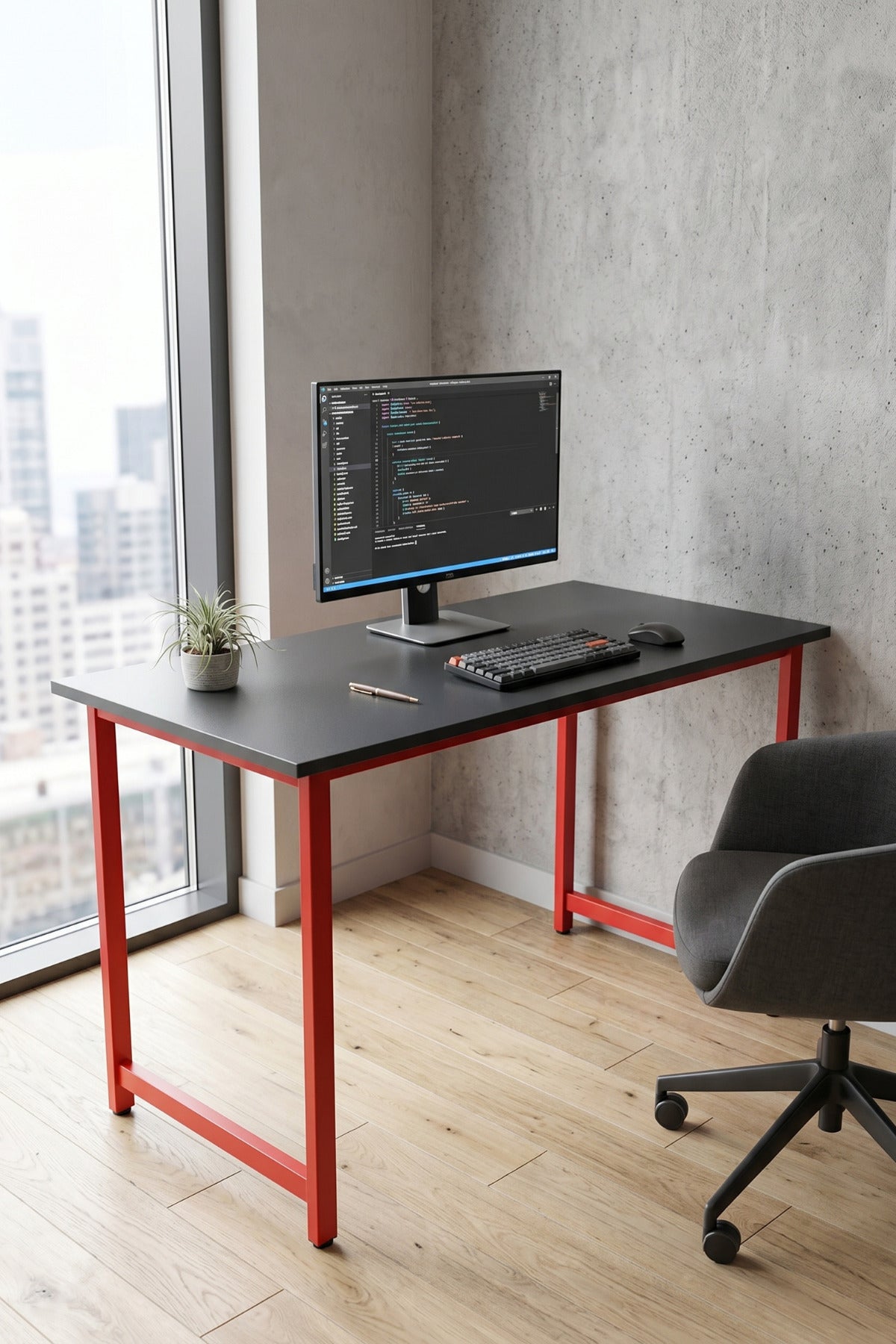 TITAN Antrasit Bilgisayar Oyuncu Masası, Metal Gaming Desk, 120 x 60