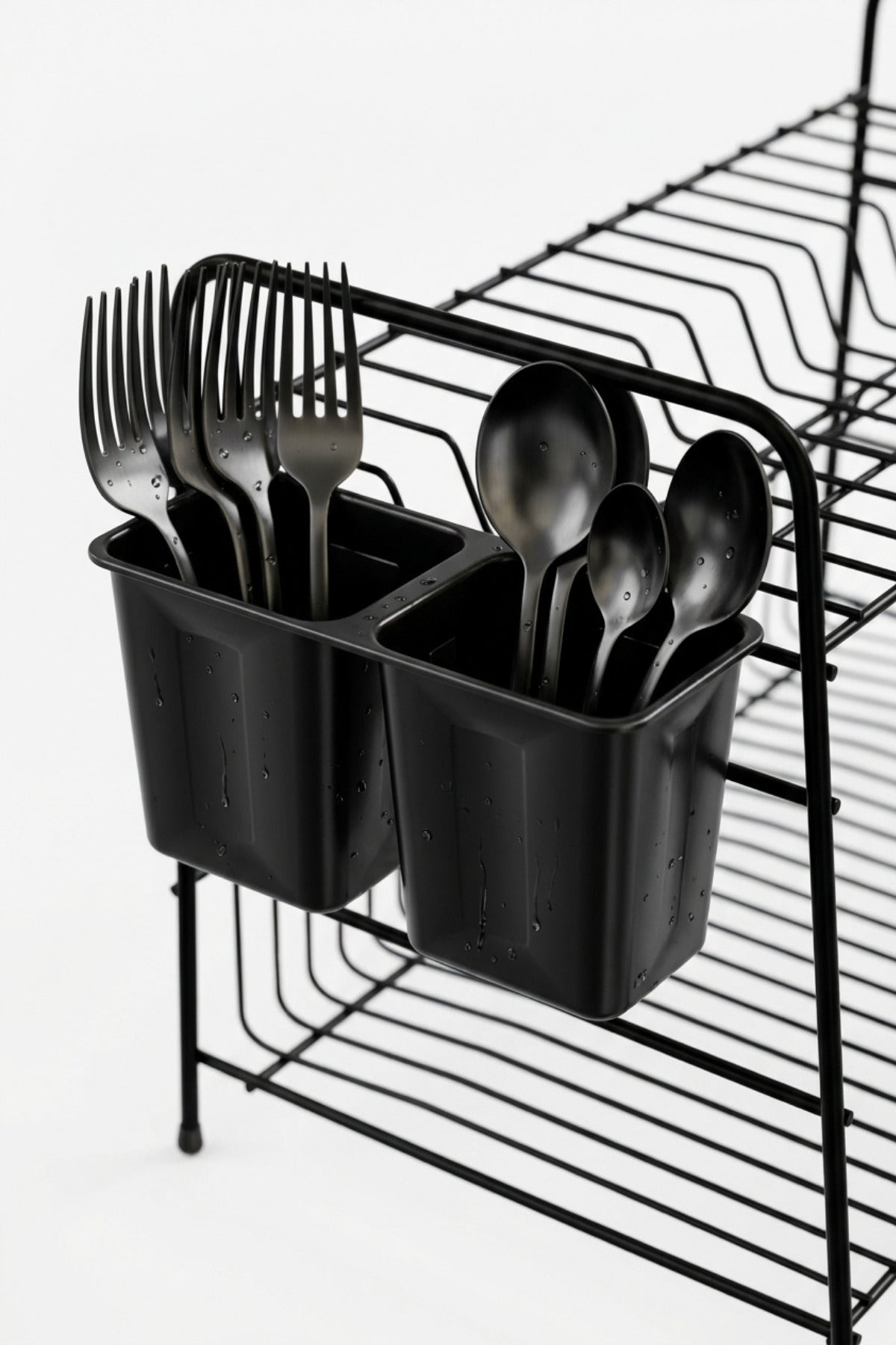 Drainix Metal İki Katlı Bulaşıklık Siyah
