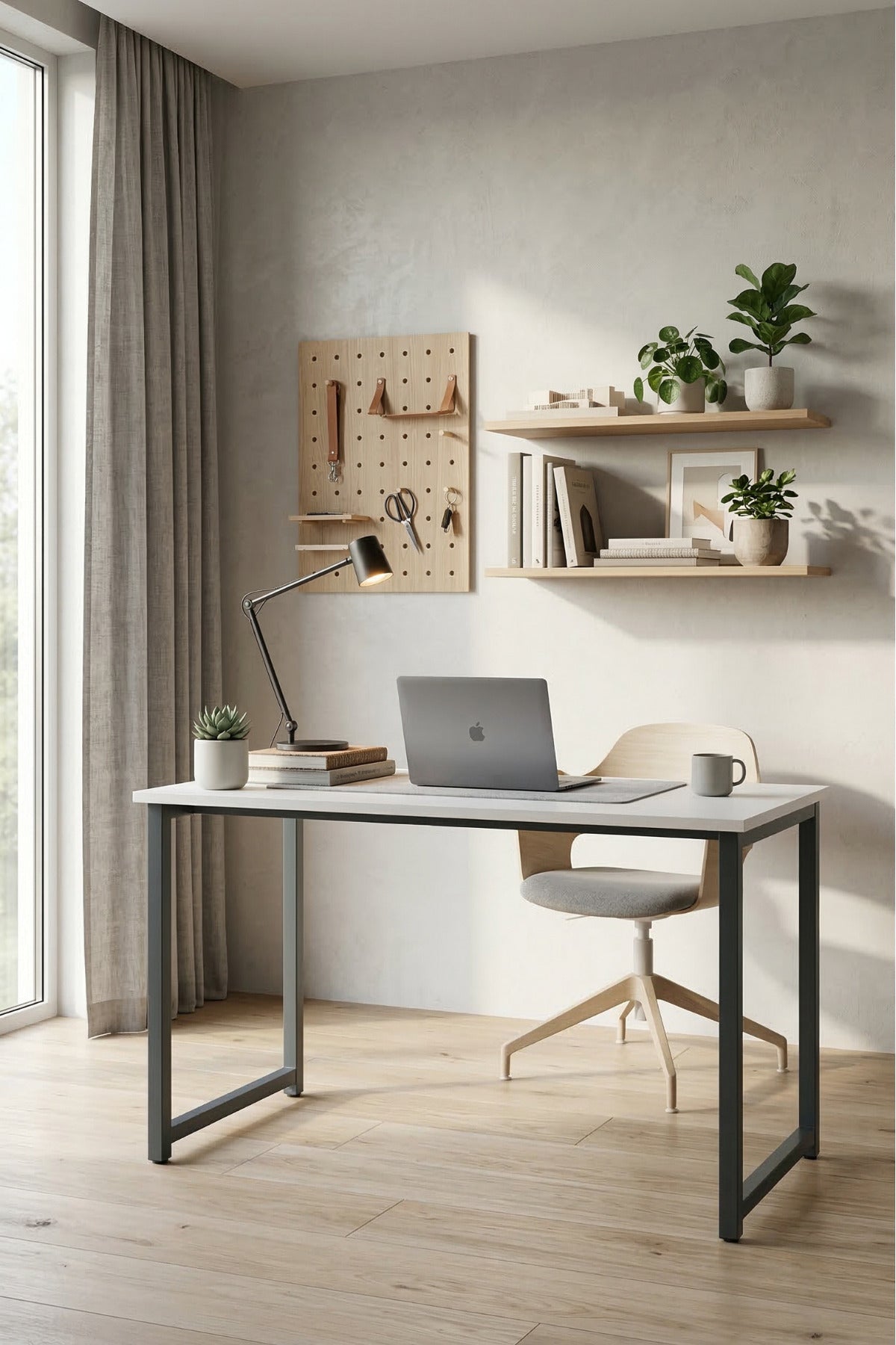 ATELIER İskandinav Sonomo Antrasit Çalışma Masası, Bilgisayar Masası, Ofis Masası, 120 x 60 cm