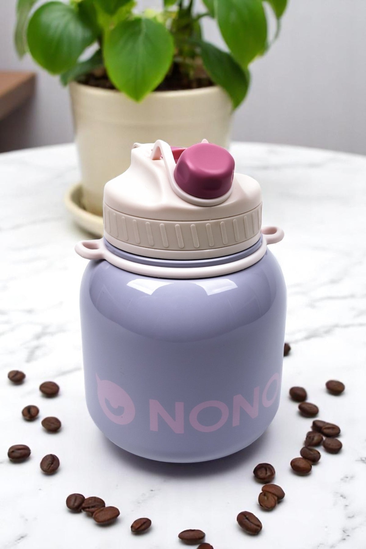 Nonoo 316 Çelik 1 Litre Mor Termos - Çift Katmanlı Yalıtım, Koku Tutmaz, Hafif ve Sağlam