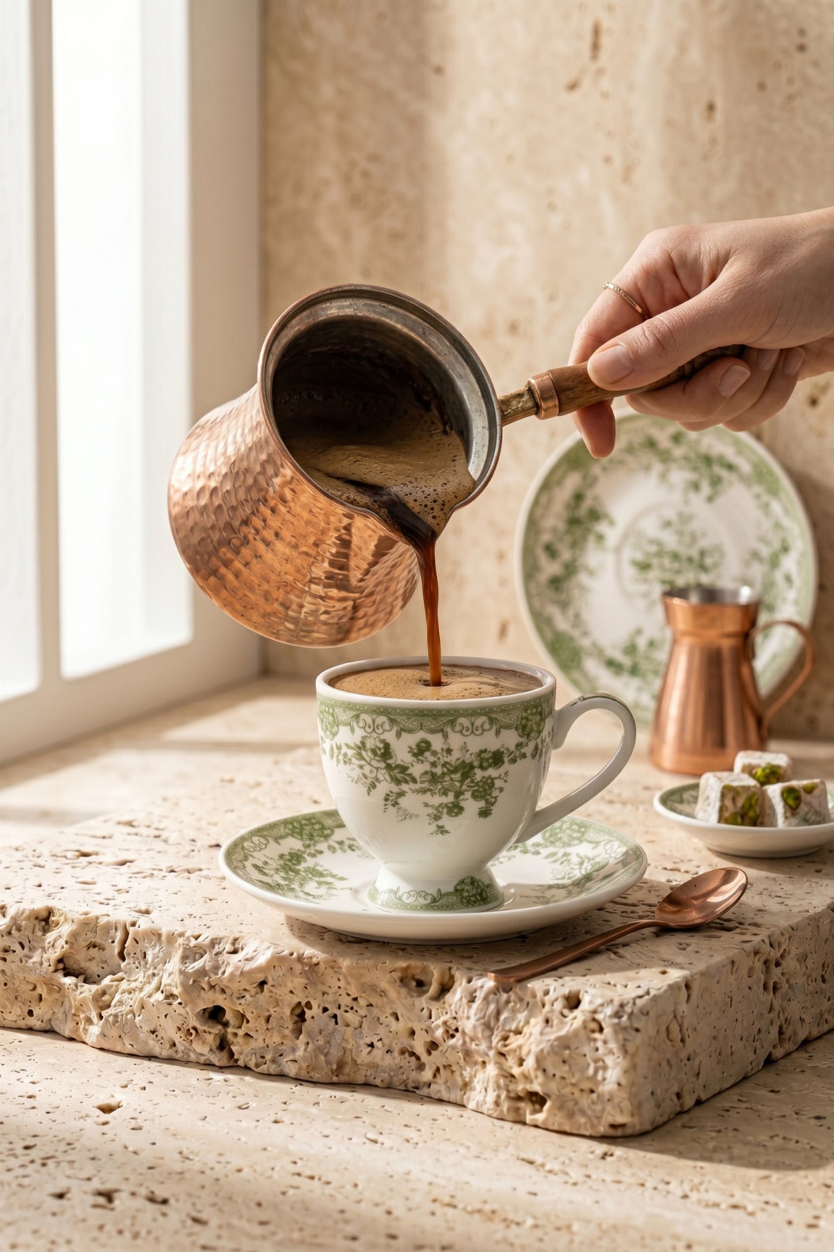 Lâl Kırmızı Porselen 2 Kişilik Türk Kahvesi Fincan Seti – 90 ml