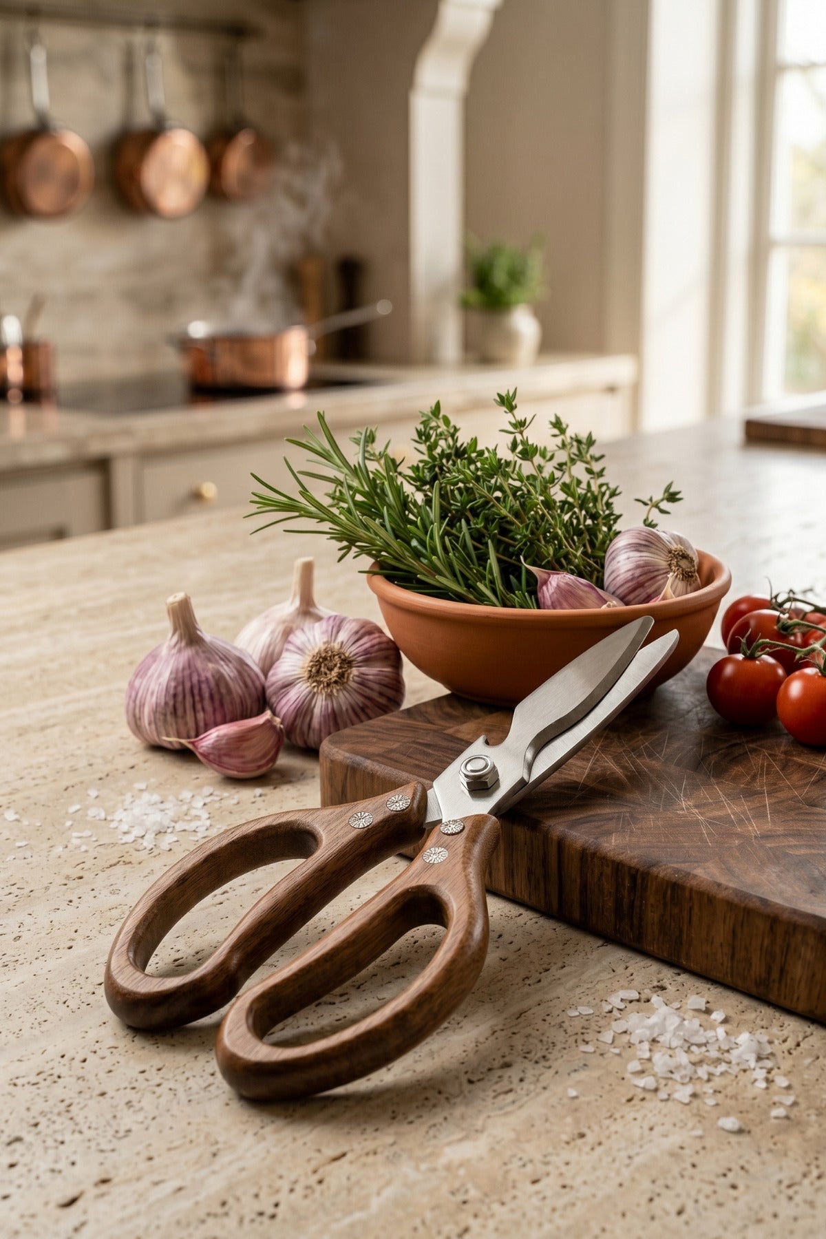 Luno Chef Akasya Saplı Çok Amaçlı Mutfak Makası Paslanmaz Çelik Mutfak Makası