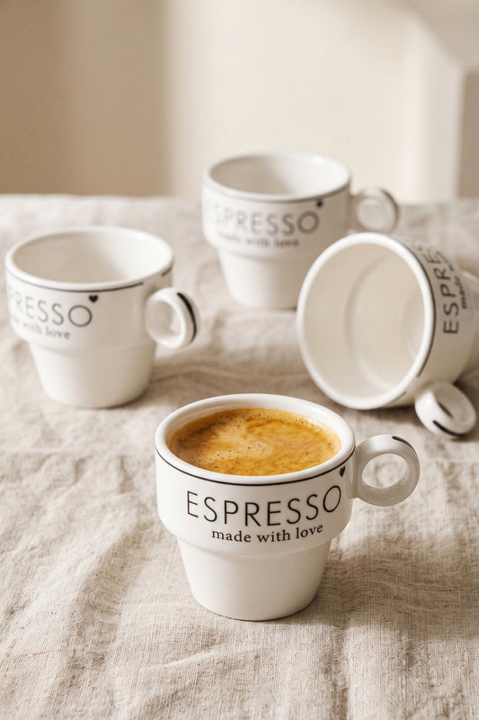 Cora Porselen Espresso Fincanı — 4'lü