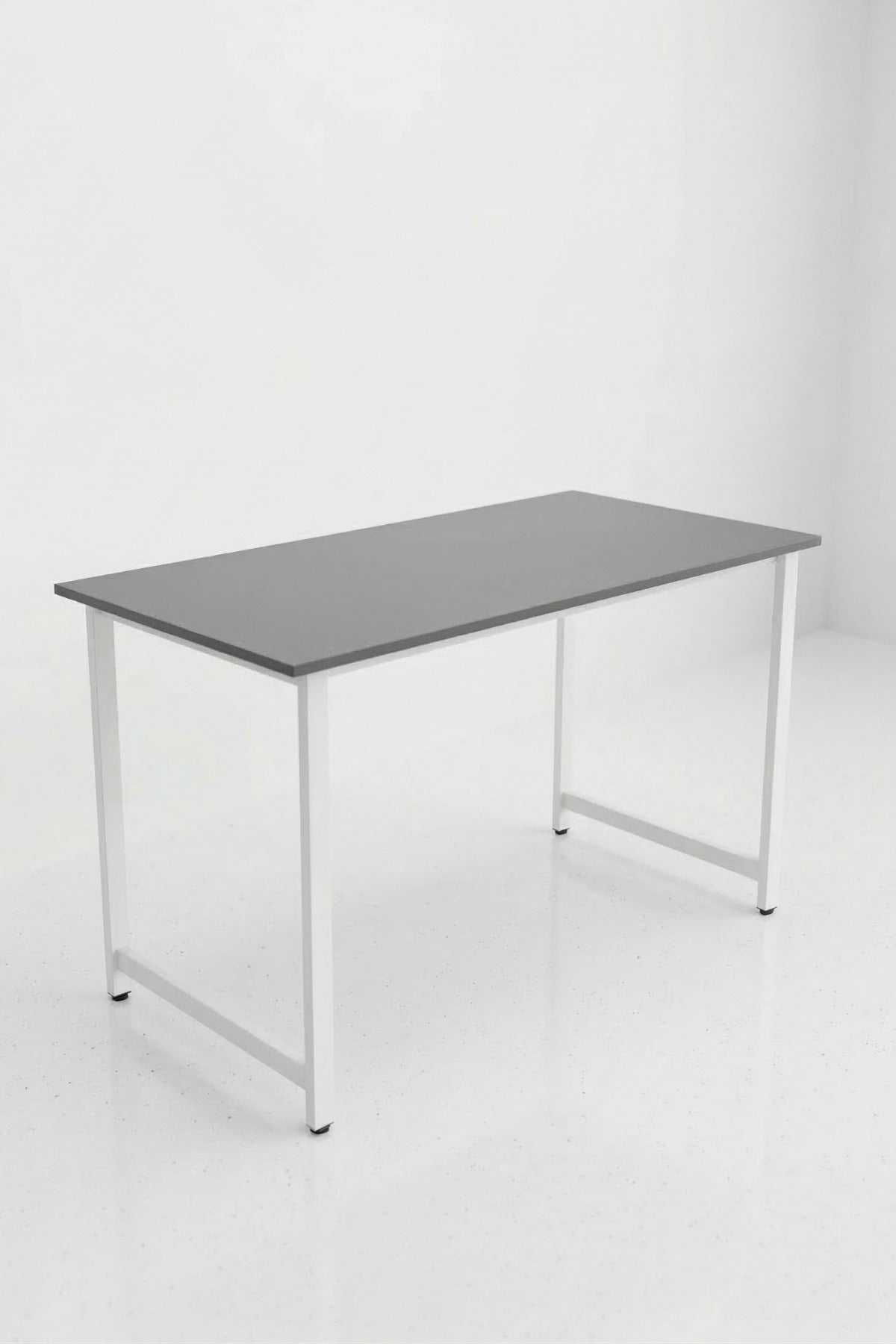 ATELIER Metal Ayaklı Antrasit Beyaz Çalışma Masası, Bilgisayar Masası, Ofis Masası, 120 x 60 cm