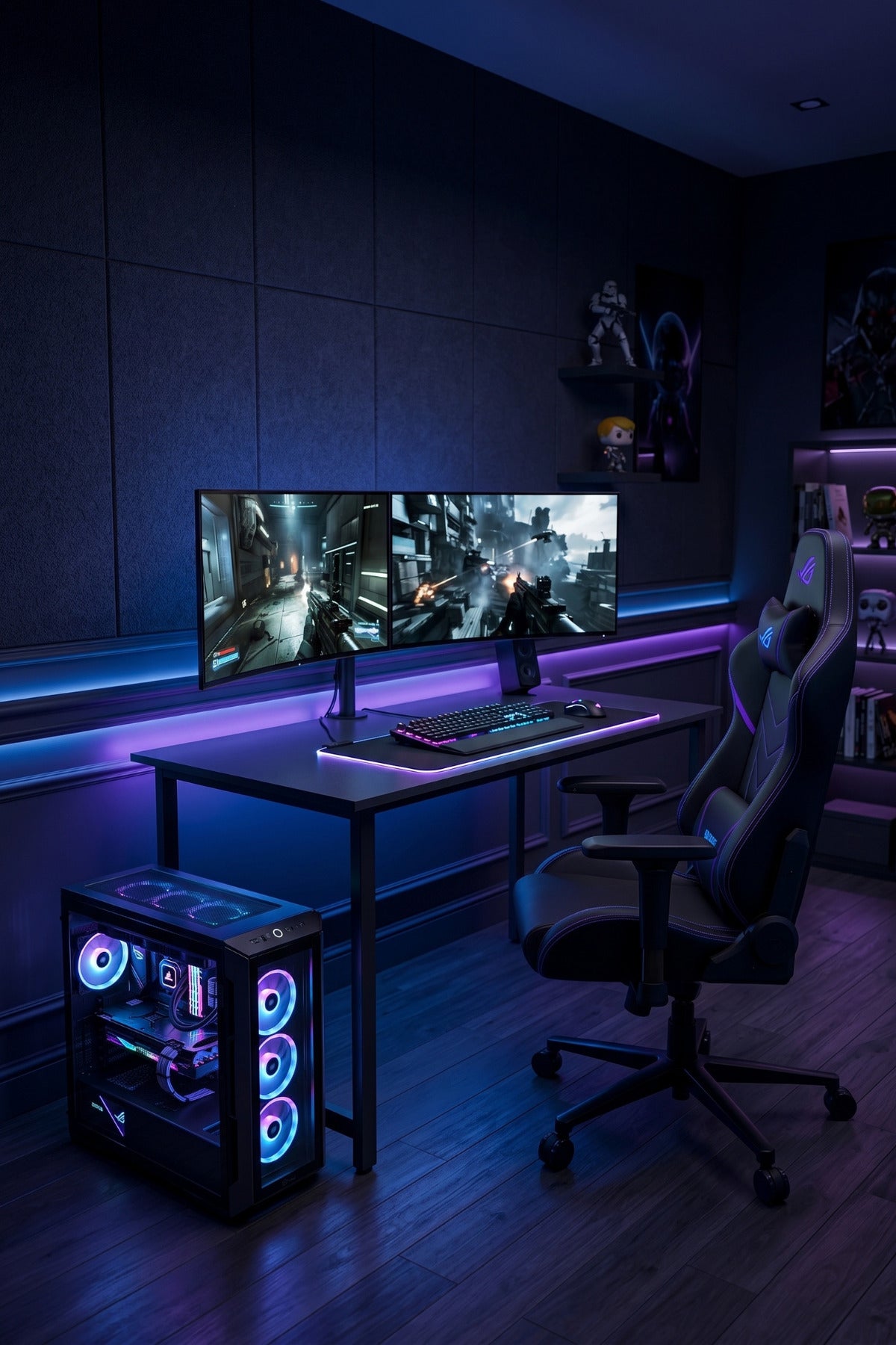 TITAN Antrasit Bilgisayar Oyuncu Masası, Metal Gaming Desk, 120 x 60