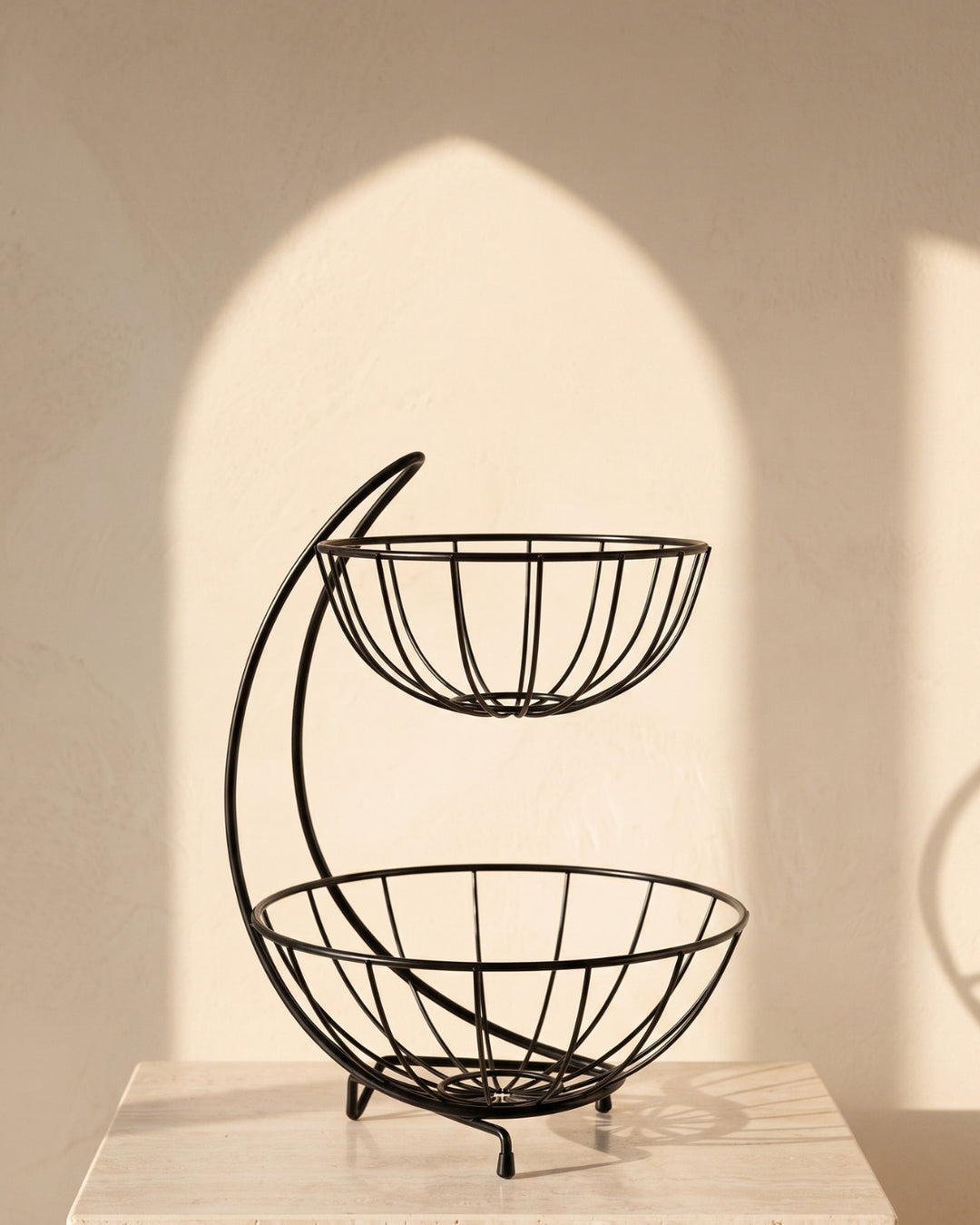 Nivora İki Katlı Metal Meyvelik — 32 × 42 cm
