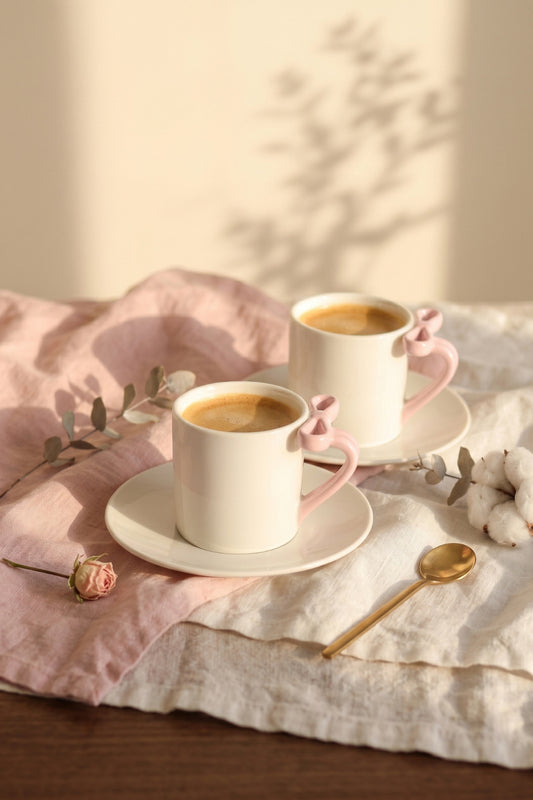 Amora 2 Kişilik Kahve Fincan Seti Porselen 90 mL