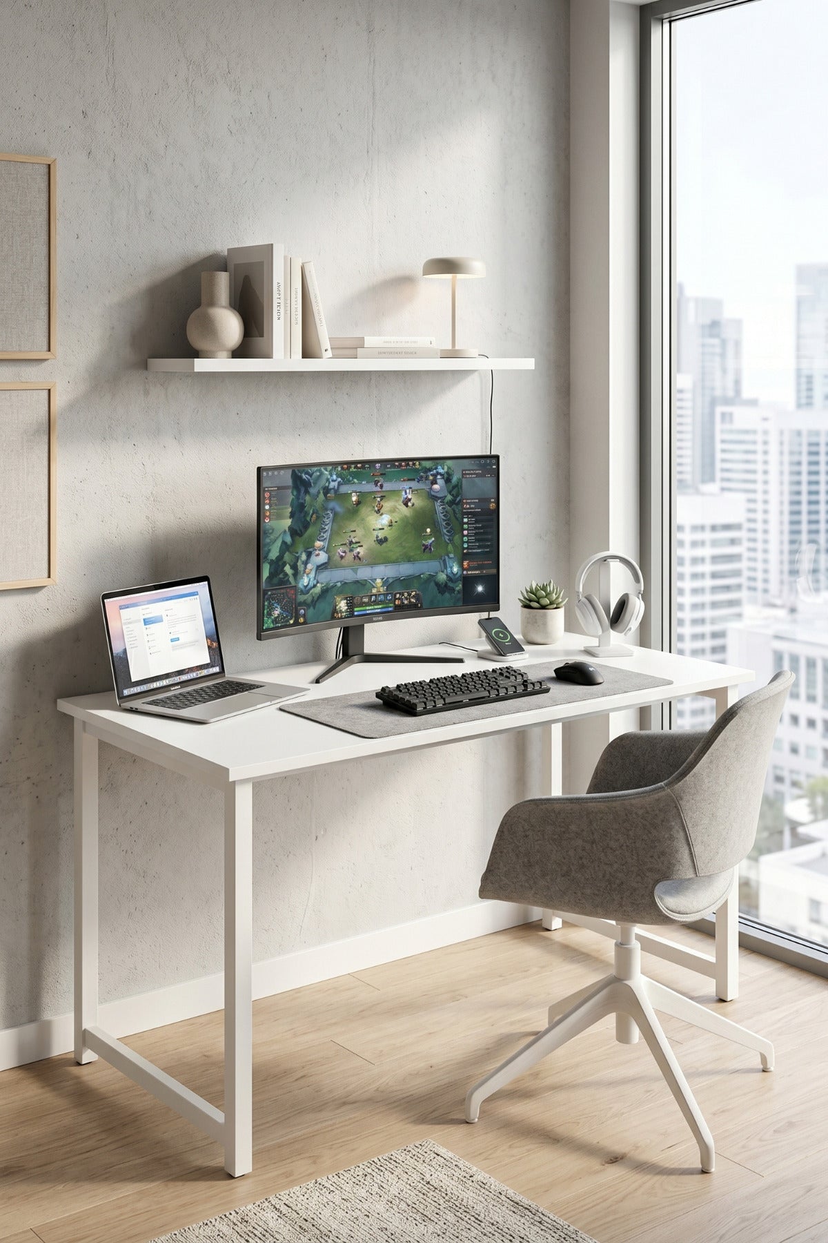 TITAN Antrasit Bilgisayar Oyuncu Masası, Metal Gaming Desk, 120 x 60