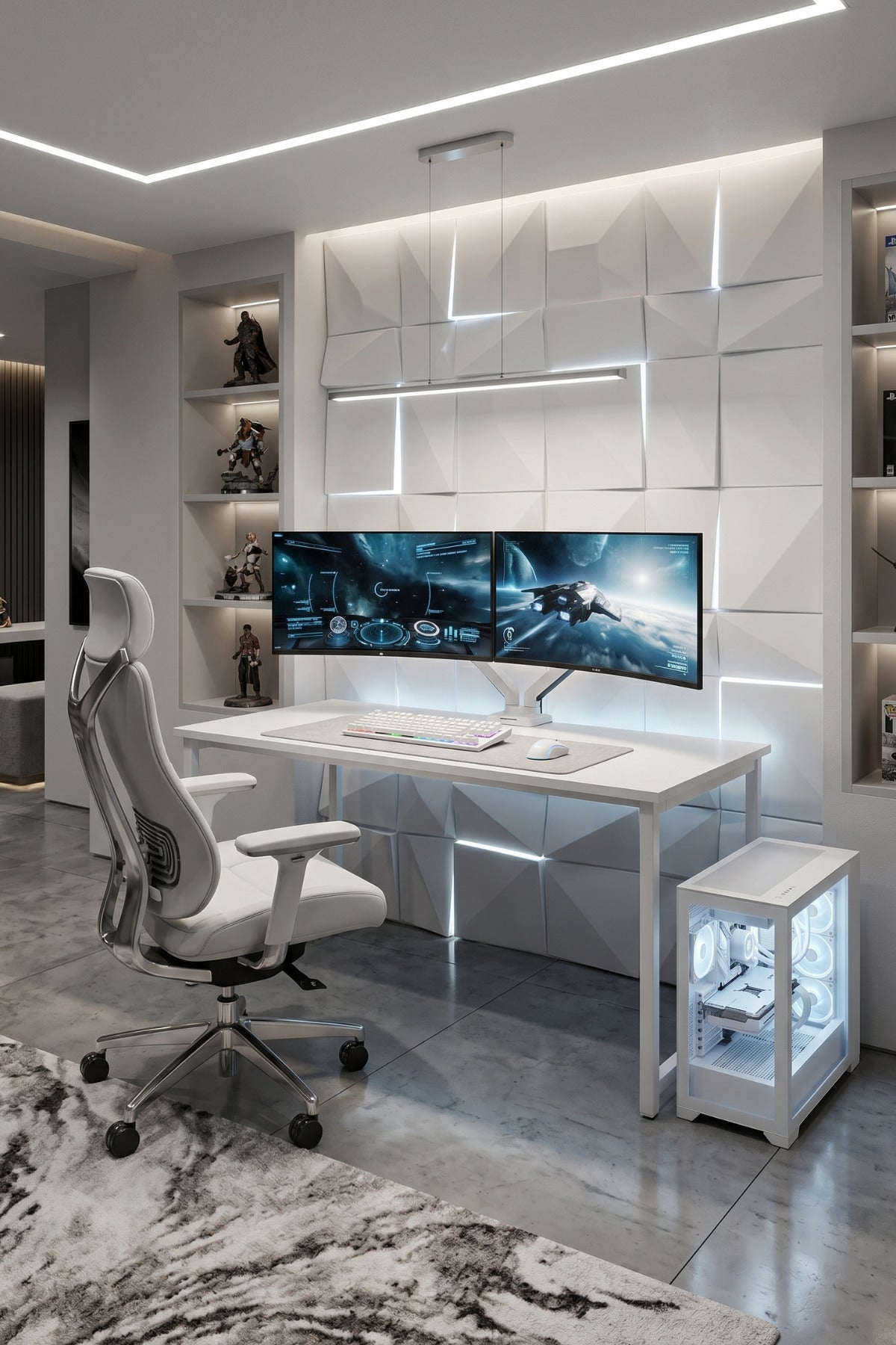 TITAN Antrasit Bilgisayar Oyuncu Masası, Metal Gaming Desk, 120 x 60