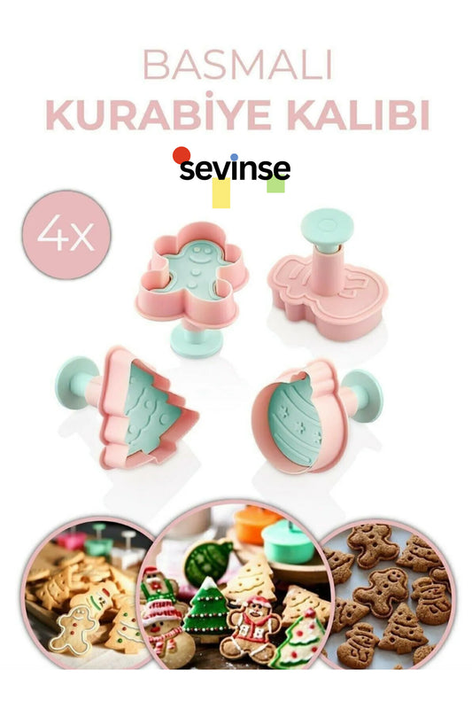 Kurabiye Kalıbı Seti ( Yılbaşı Ağacı, Kurabiye Adam, Kardan Adam, Yılbaşı Ağacı Topu )