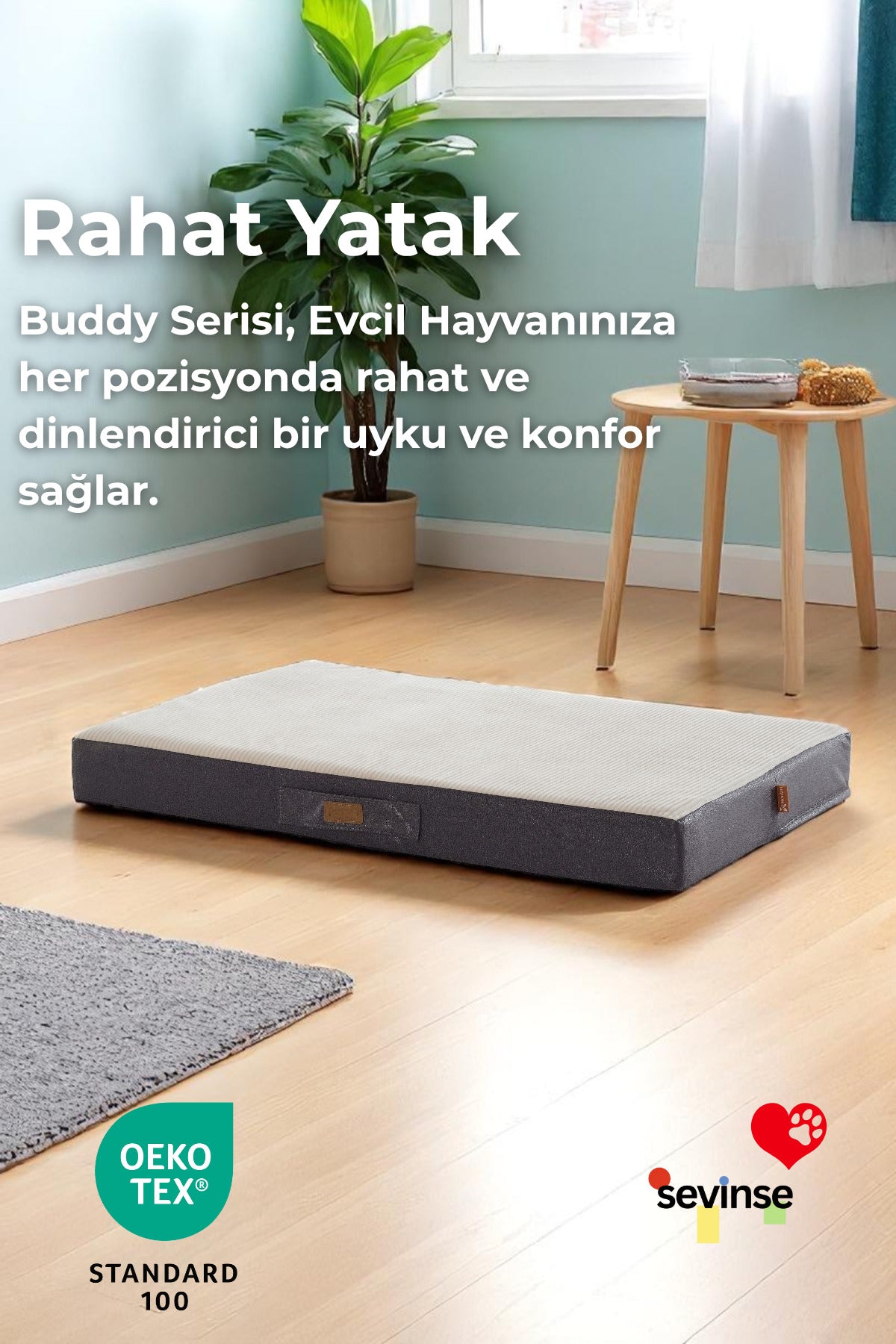 BUDDY Ortopedik Kedi ve Köpek Yatağı Krem