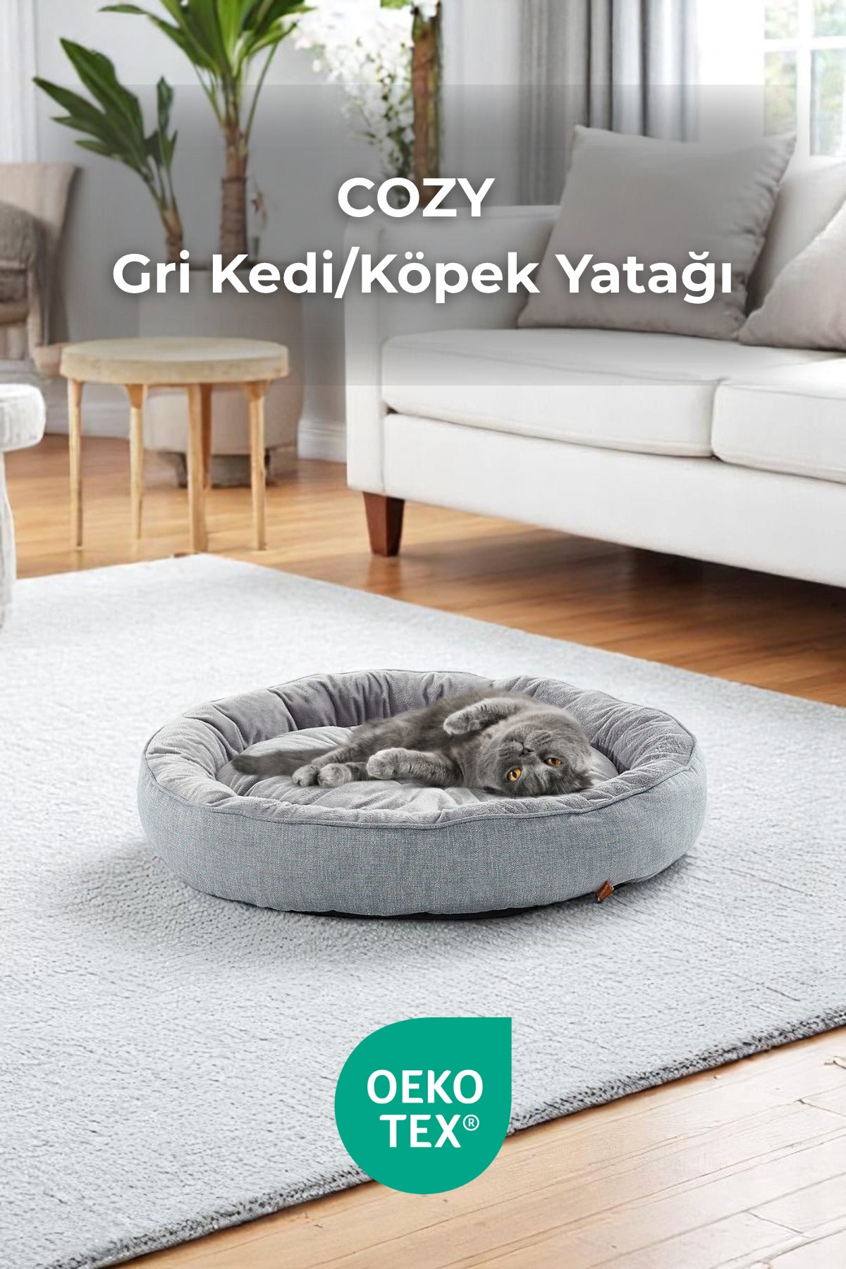 COZY Kedi ve Köpek Yatağı Bej, Yumuşak Kedi Köpek Yatağı