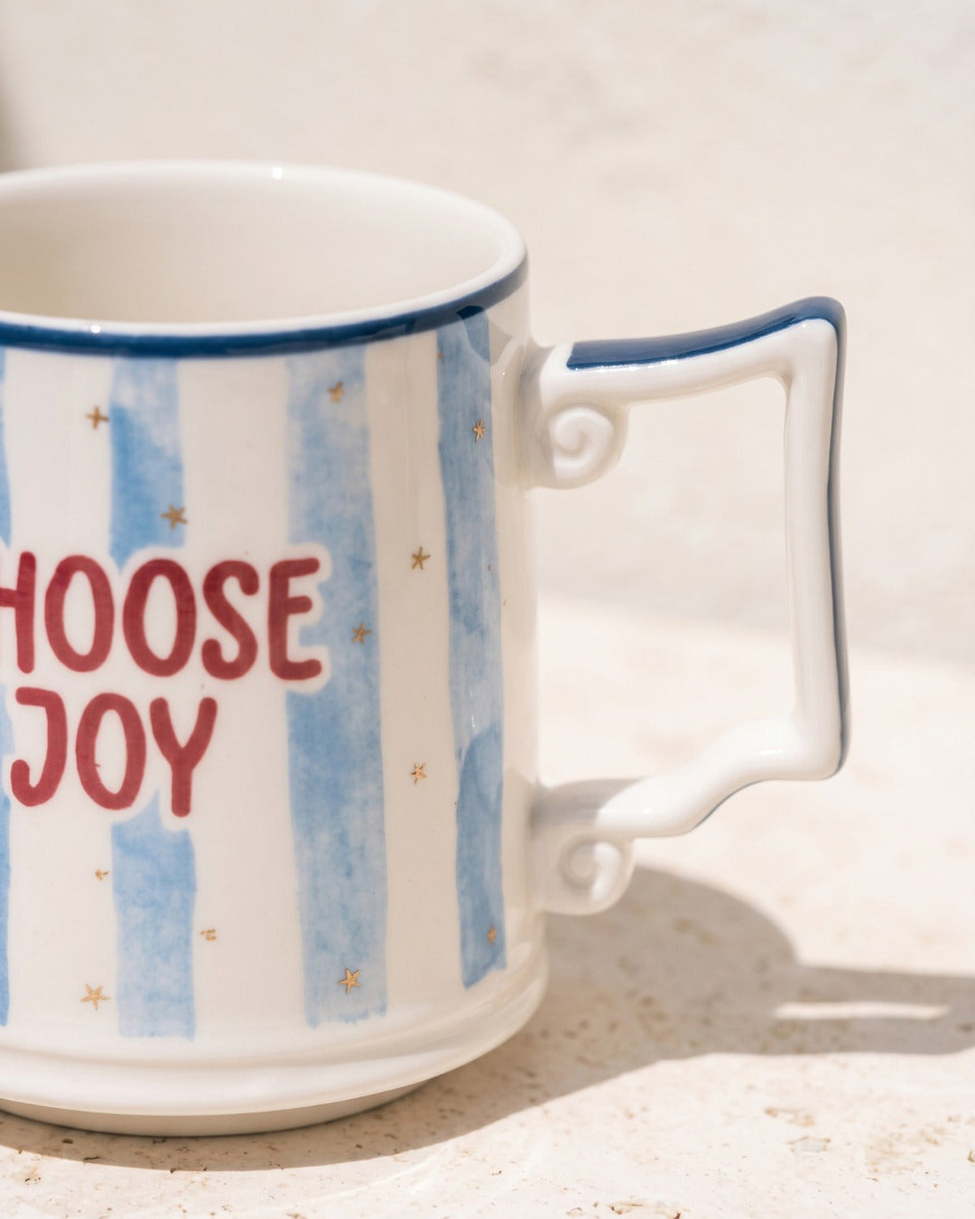 FELİSA Choose Joy porselen kupa — kare kulp detayı