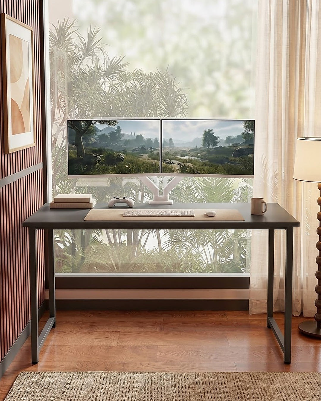 Titan Oyuncu Masası 160 × 60 Antrasit, önden görünüm