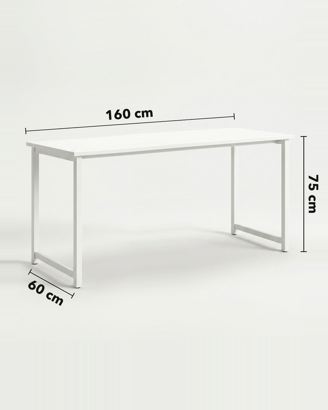Titan Oyuncu Masası Beyaz ölçüleri: 160 × 60 × 75 cm